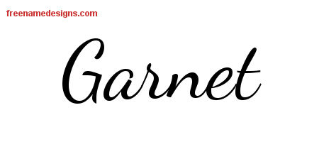 Lively Script Name Tattoo Designs Garnet Free Printout