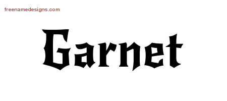 Gothic Name Tattoo Designs Garnet Free Graphic