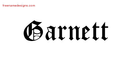 Blackletter Name Tattoo Designs Garnett Graphic Download