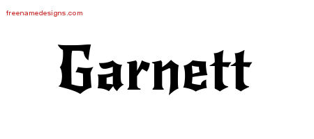 Gothic Name Tattoo Designs Garnett Free Graphic