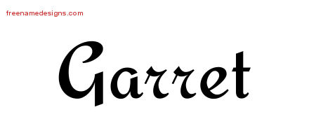 Calligraphic Stylish Name Tattoo Designs Garret Free Graphic