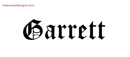 Blackletter Name Tattoo Designs Garrett Printable