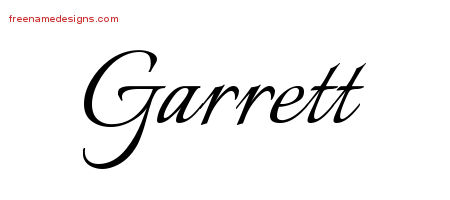 Calligraphic Name Tattoo Designs Garrett Free Graphic