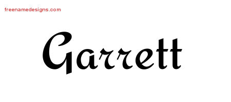 Calligraphic Stylish Name Tattoo Designs Garrett Free Graphic