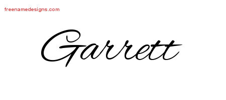 Cursive Name Tattoo Designs Garrett Free Graphic