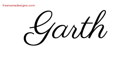 Classic Name Tattoo Designs Garth Printable