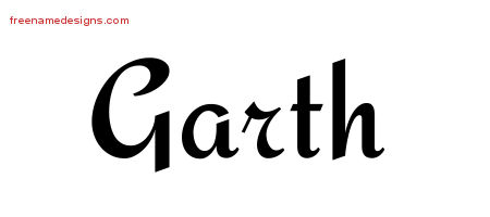 Calligraphic Stylish Name Tattoo Designs Garth Free Graphic