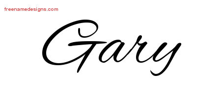 Cursive Name Tattoo Designs Gary Free Graphic