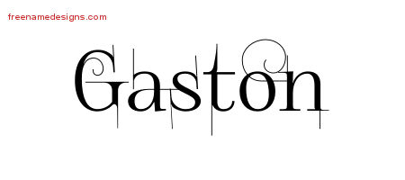 Decorated Name Tattoo Designs Gaston Free Lettering