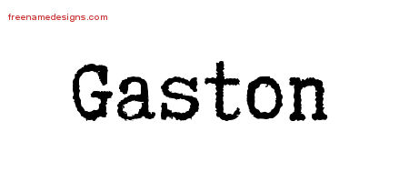Typewriter Name Tattoo Designs Gaston Free Printout