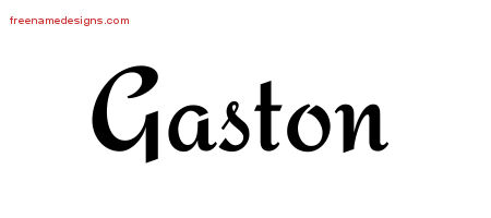 Calligraphic Stylish Name Tattoo Designs Gaston Free Graphic