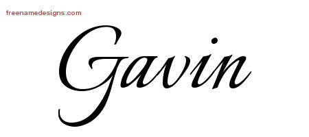 Calligraphic Name Tattoo Designs Gavin Free Graphic