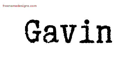 Typewriter Name Tattoo Designs Gavin Free Printout