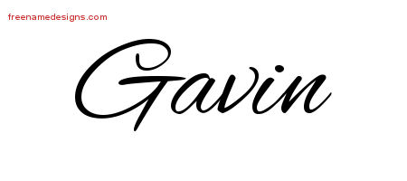 Cursive Name Tattoo Designs Gavin Free Graphic