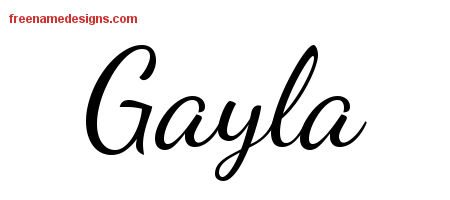 Lively Script Name Tattoo Designs Gayla Free Printout