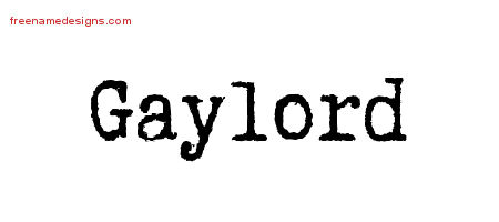Typewriter Name Tattoo Designs Gaylord Free Printout