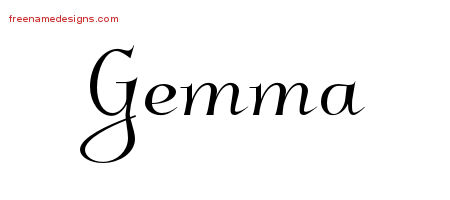 Elegant Name Tattoo Designs Gemma Free Graphic
