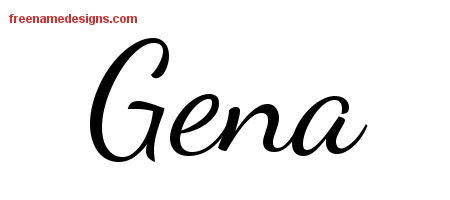 Lively Script Name Tattoo Designs Gena Free Printout