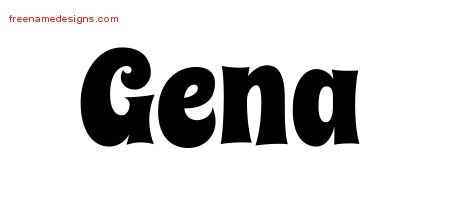 Groovy Name Tattoo Designs Gena Free Lettering