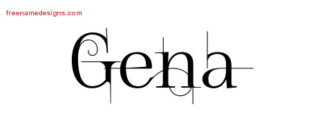 Decorated Name Tattoo Designs Gena Free