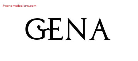 Regal Victorian Name Tattoo Designs Gena Graphic Download