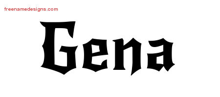 Gothic Name Tattoo Designs Gena Free Graphic