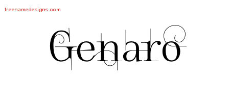 Decorated Name Tattoo Designs Genaro Free Lettering
