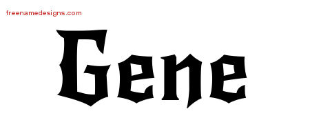 Gothic Name Tattoo Designs Gene Free Graphic