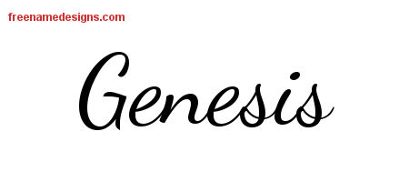 Lively Script Name Tattoo Designs Genesis Free Printout