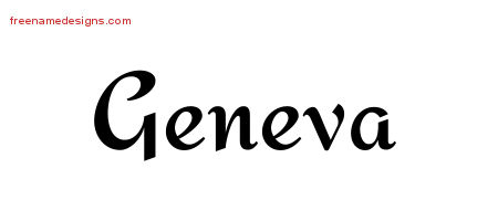 Calligraphic Stylish Name Tattoo Designs Geneva Download Free