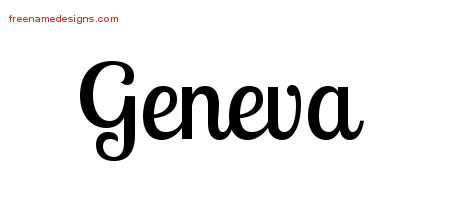 Handwritten Name Tattoo Designs Geneva Free Download