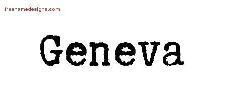 Typewriter Name Tattoo Designs Geneva Free Download