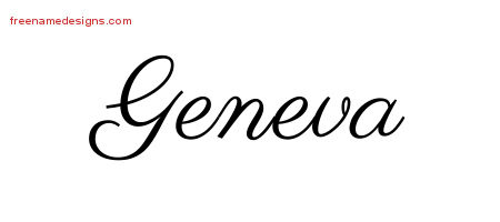 Classic Name Tattoo Designs Geneva Graphic Download