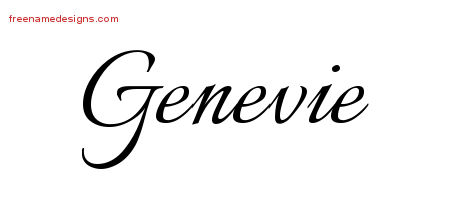 Calligraphic Name Tattoo Designs Genevie Download Free