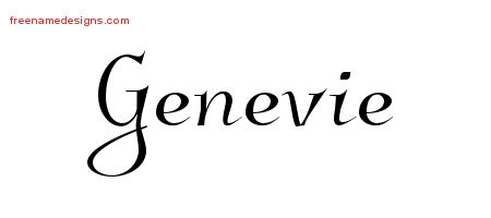 Elegant Name Tattoo Designs Genevie Free Graphic