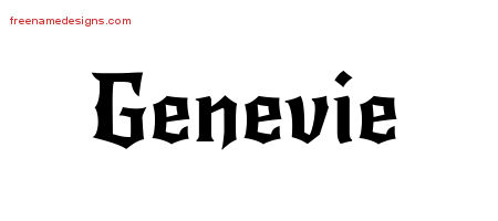 Gothic Name Tattoo Designs Genevie Free Graphic