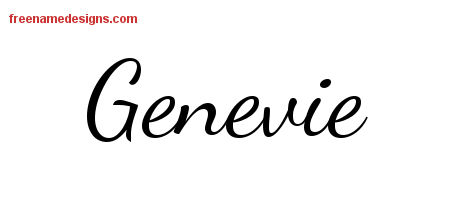 Lively Script Name Tattoo Designs Genevie Free Printout