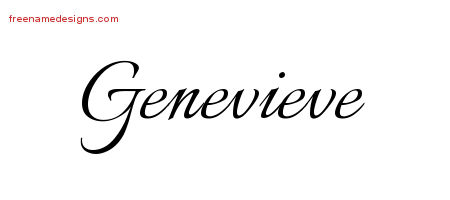 Calligraphic Name Tattoo Designs Genevieve Download Free