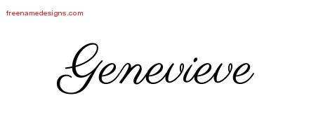 Classic Name Tattoo Designs Genevieve Graphic Download