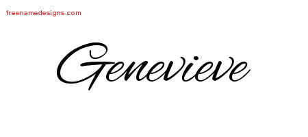 Cursive Name Tattoo Designs Genevieve Download Free