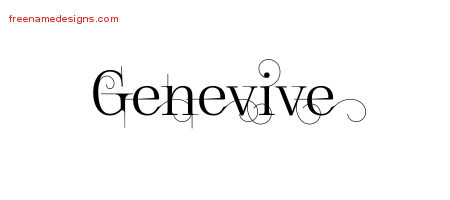 Decorated Name Tattoo Designs Genevive Free
