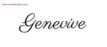 Classic Name Tattoo Designs Genevive Graphic Download