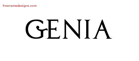 Regal Victorian Name Tattoo Designs Genia Graphic Download