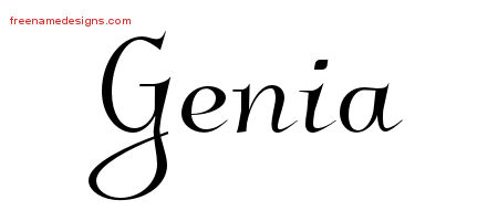 Elegant Name Tattoo Designs Genia Free Graphic