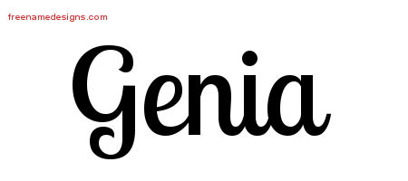 Handwritten Name Tattoo Designs Genia Free Download