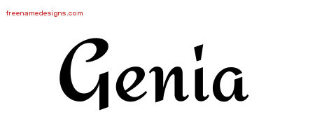 Calligraphic Stylish Name Tattoo Designs Genia Download Free