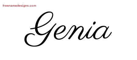 Classic Name Tattoo Designs Genia Graphic Download