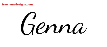 Lively Script Name Tattoo Designs Genna Free Printout
