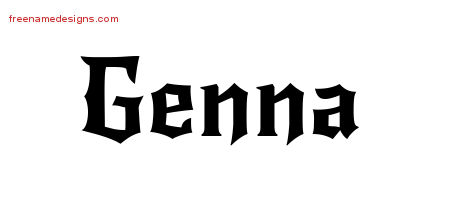 Gothic Name Tattoo Designs Genna Free Graphic