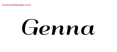 Art Deco Name Tattoo Designs Genna Printable